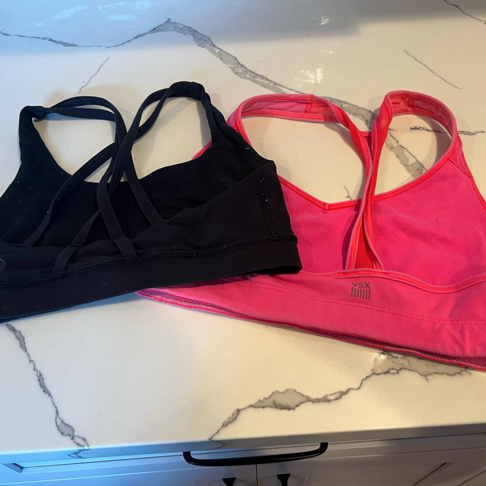 Lululemon black energy  bra size 2- bonus VSX pink bra